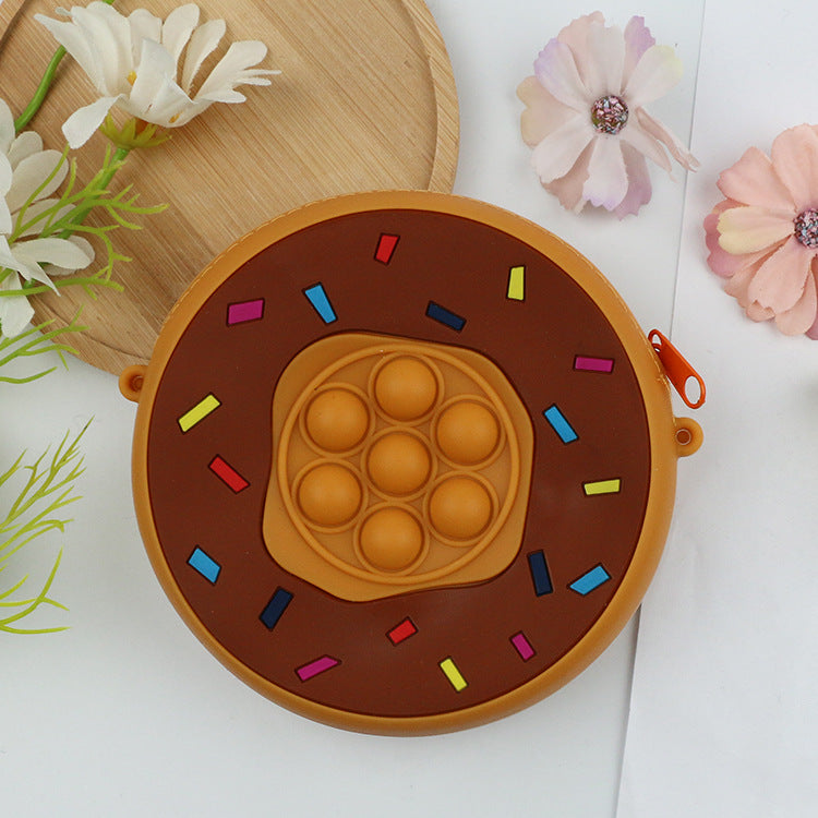 Bolso de hombro para niños descomposición de donut de silicona al por mayor